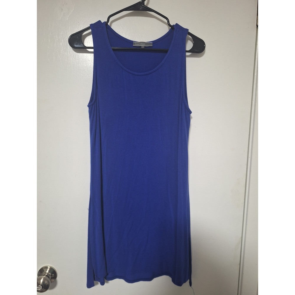 Emmas Closet Royal Blue Tank Dress Women Small Bamboo Side Slits USA
